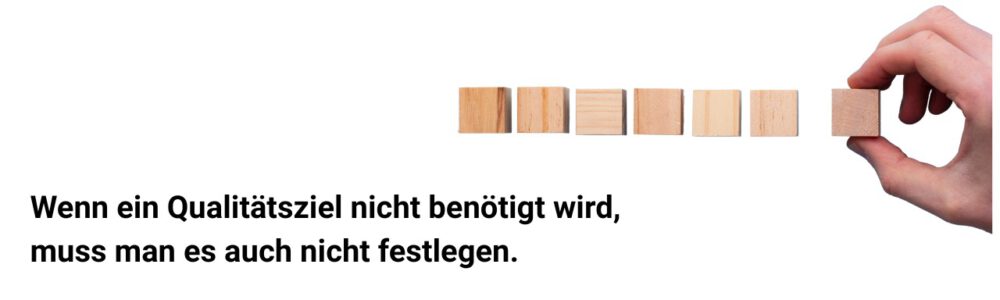 Wenn ein Qualitätsziel nicht benötigt wird, muss man es auch nicht festlegen.